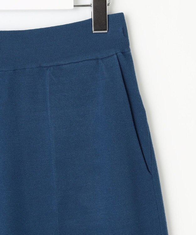 自由区 S 【セットアップ対応・洗える】レーヨンストレッチニットワイド パンツ リッツブルー系