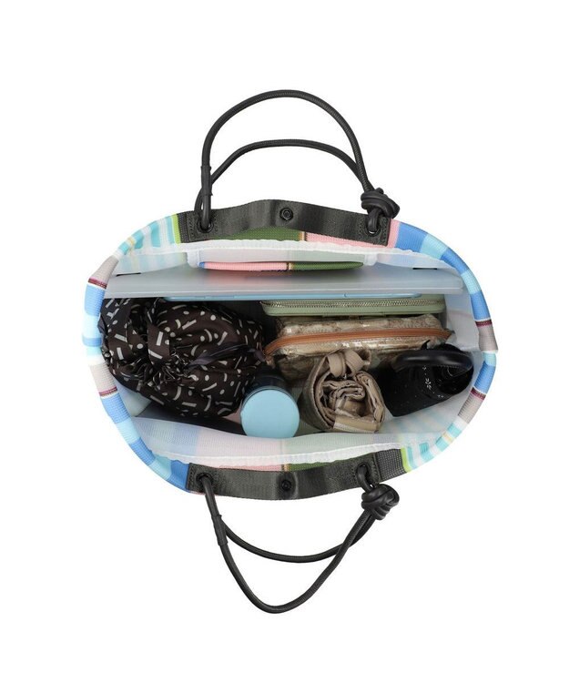 ROOTOTE 1165【手洗い可能】SC.ミディアム.ウエッファ.ストライプ-A 01：サックス