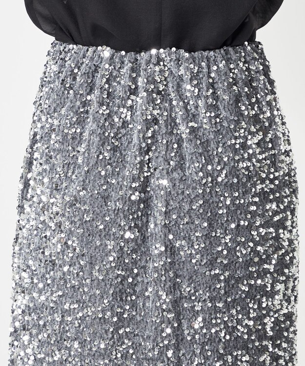 NAVE 【Nave・洗える】スパンコール スカート シルバー系