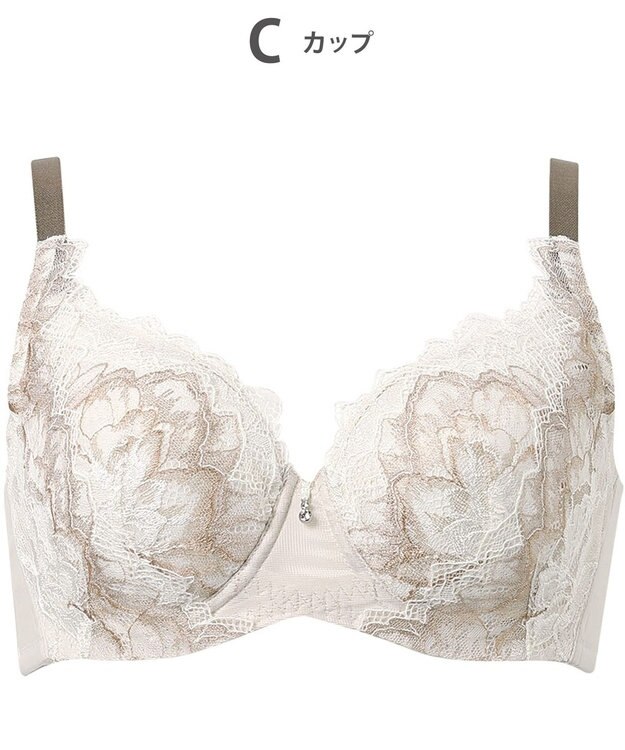 WACOAL ブラジャー 【ハグするブラ】 体温を感知してカラダになじむ 脇高設計 小さく見せる Hカップまで対応 大きいサイズ レディース フルカップ BXB318 /ワコール アイボリー