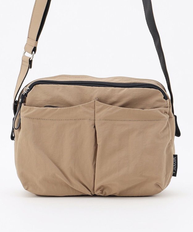 LA BAGAGERIE 【MONICA】フロントポケットショルダーバッグ グレージュ