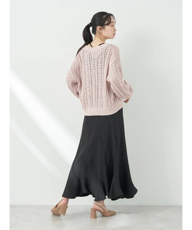 earth music&ecology スラブヤーンスカシカーディガン Pink