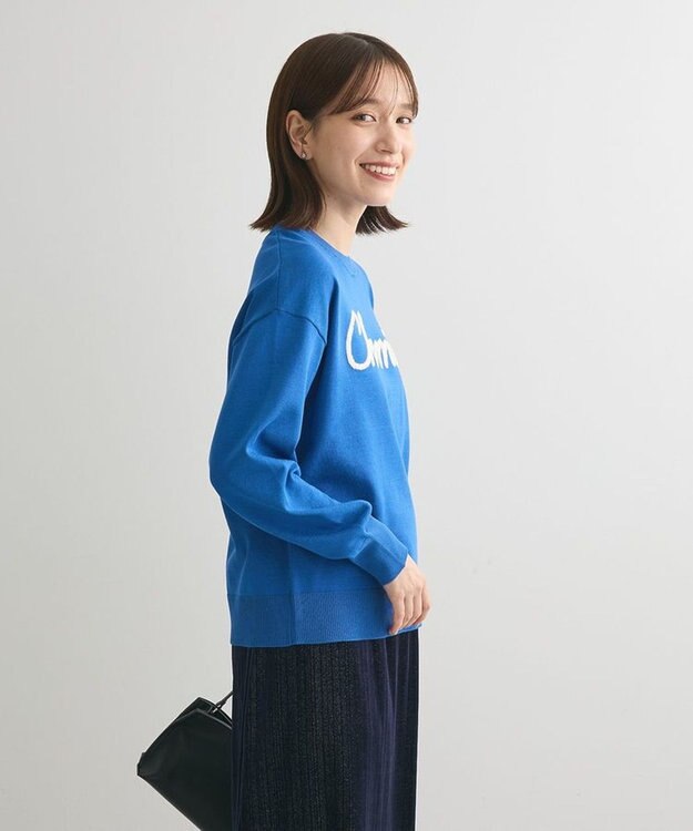 Green Parks 洗える　さがら刺しゅうロゴニットプル Blue