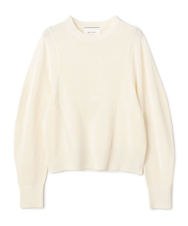 BEIGE， ARSENOPY / コットンドライタッチクルーネックニット Ecru