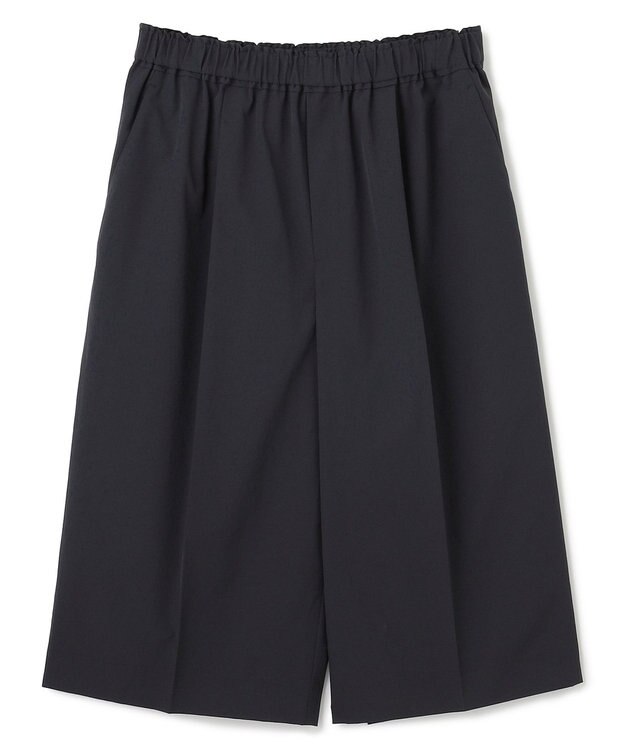 BEIGE， 【接触冷感/UVカット/洗える】YANN / ウエストゴムハーフタックパンツ Black