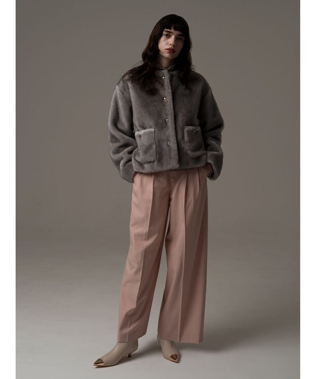 Te chichi グラデーションファーノーカラージャケット《2025winter catalog item》 グレー