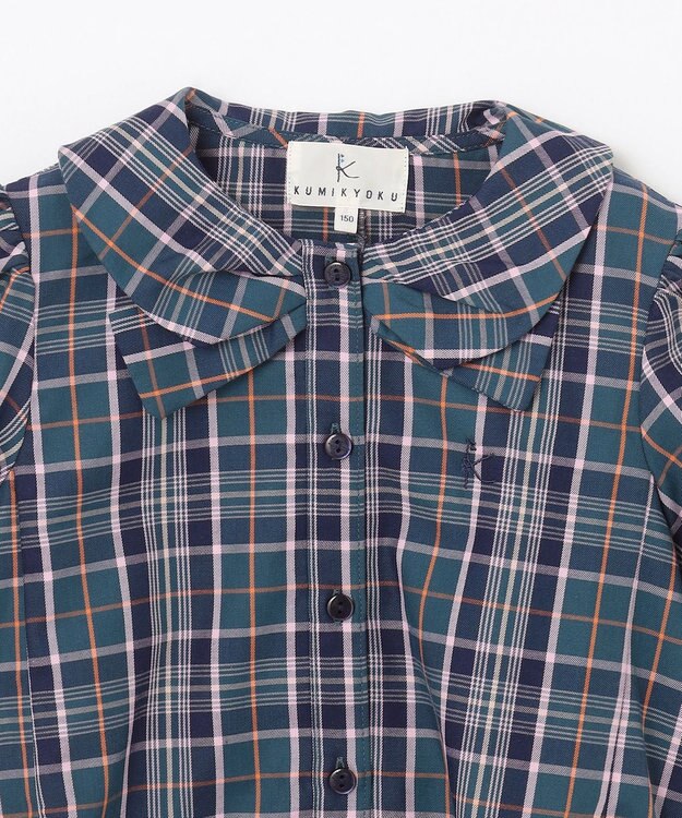 組曲 KIDS 【150-160cm】ブリティッシュ ブラウス グリーン系3