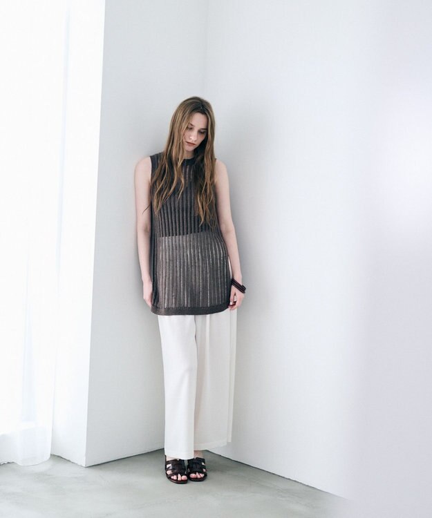 uncrave ラミーリネンニット タンクトップ カーキベージュ