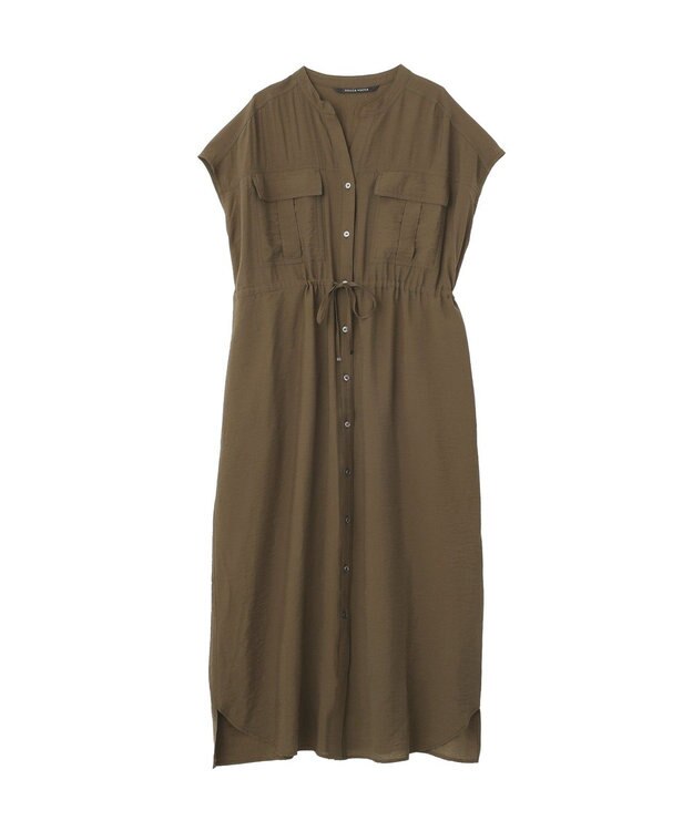 YECCA VECCA ミリタリースキッパーシャツワンピース Khaki