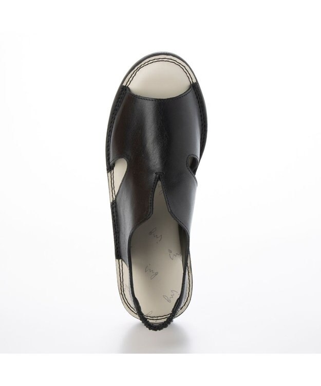 ing <ing>【サスティナブルシリーズ】サイドオープンサンダル ブラック