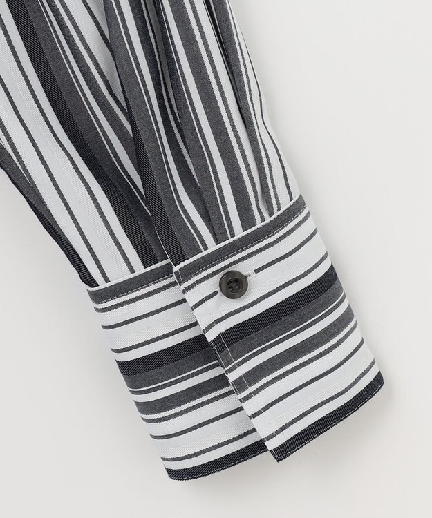 自由区 【洗える/セットアイテム】ウールブレンドベスト×ストライプワンピ ネイビー系1