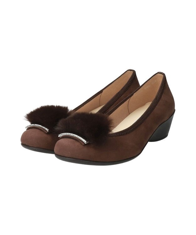 Bridget Birkin 【Bridget Birkin walk】ファービジューウォーキングパンプス ブラウンスウェード