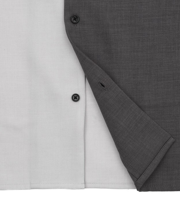 WEGO 【速乾/しわになりにくい/MLサイズ展開】ドライポリカラーブロックシャツ（SS） ダークグレー