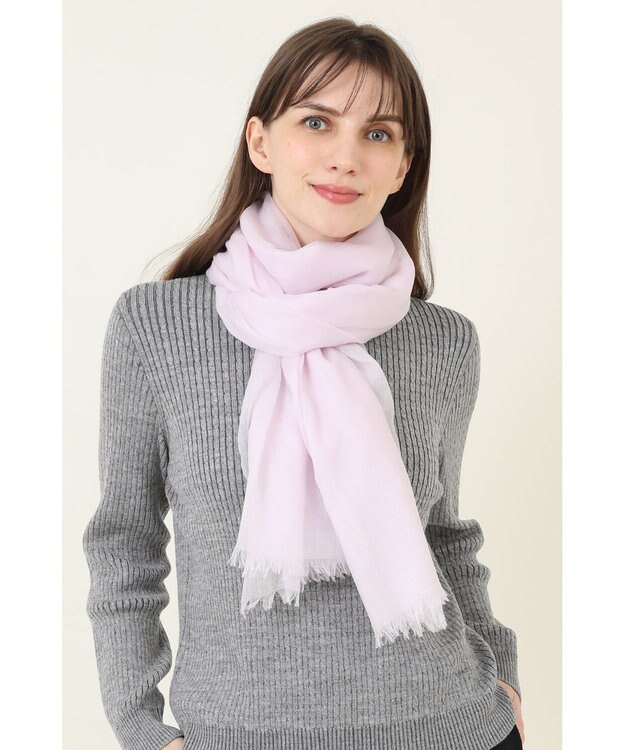 DAKS 後染めカシミヤシルクストール ピンク