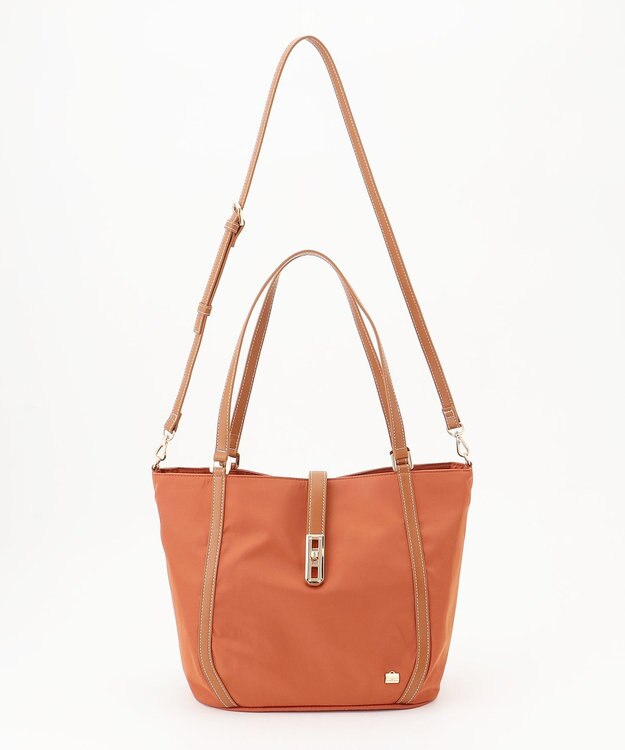 LA BAGAGERIE ひねり金具付きエレガンストート　Mサイズ レンガブラウン