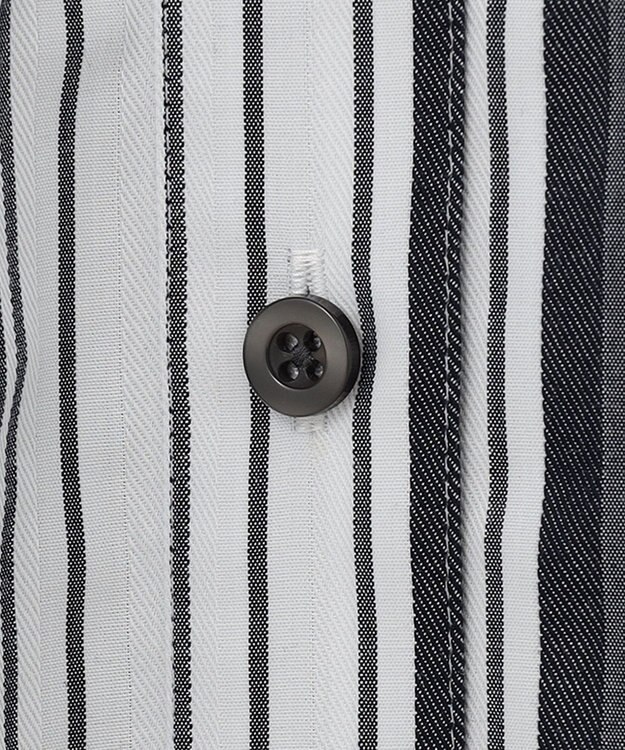 自由区 【洗える/セットアイテム】ウールブレンドベスト×ストライプワンピ ネイビー系1