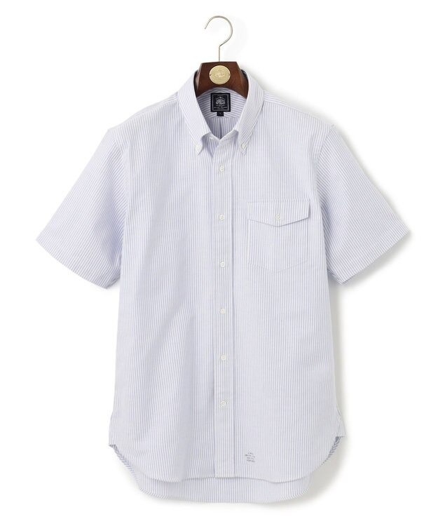 J.PRESS MEN 【J.PRESS BASIC】アービングボタンダウンキャンディストライプ 半袖シャツ ダルブルー系1
