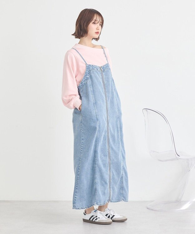 earth music&ecology ダブルジップデニムキャミワンピース Indigo