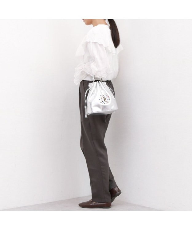 UNBILLION ペルケ perche / マルチスタッズ2wayドロストショルダー シルバー