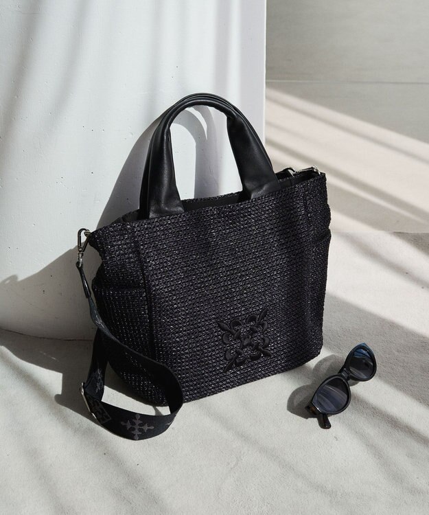 russet ナイロンラフィア2WAYトートバッグ(CE-1711) Black