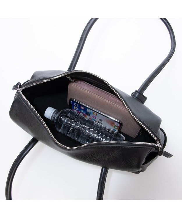 UNBILLION ペルケ perche / ソフトレザーワイドボストントート ブラック