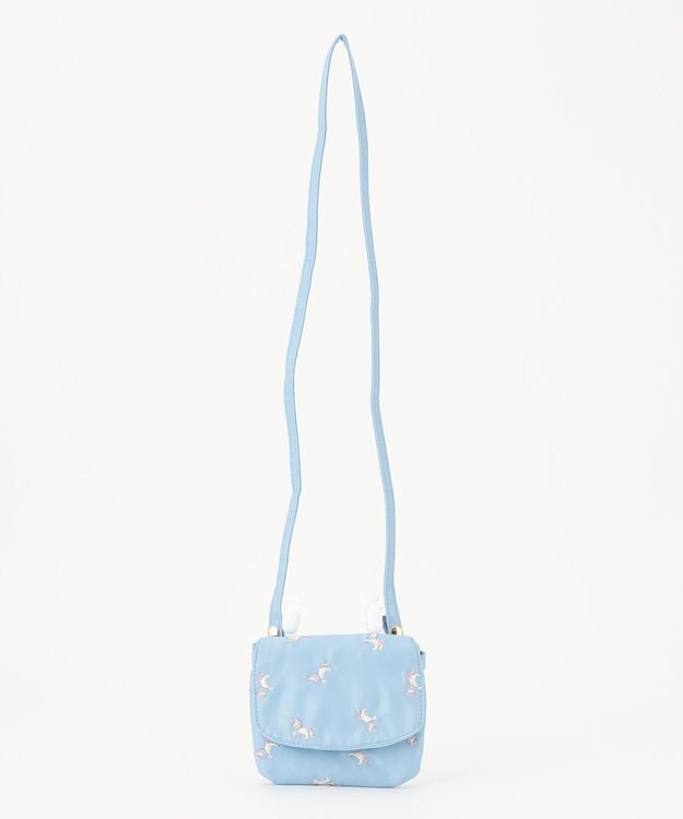 ANY KIDS 刺繍移動ポケットポシェット サックスブルー×ユニコーン