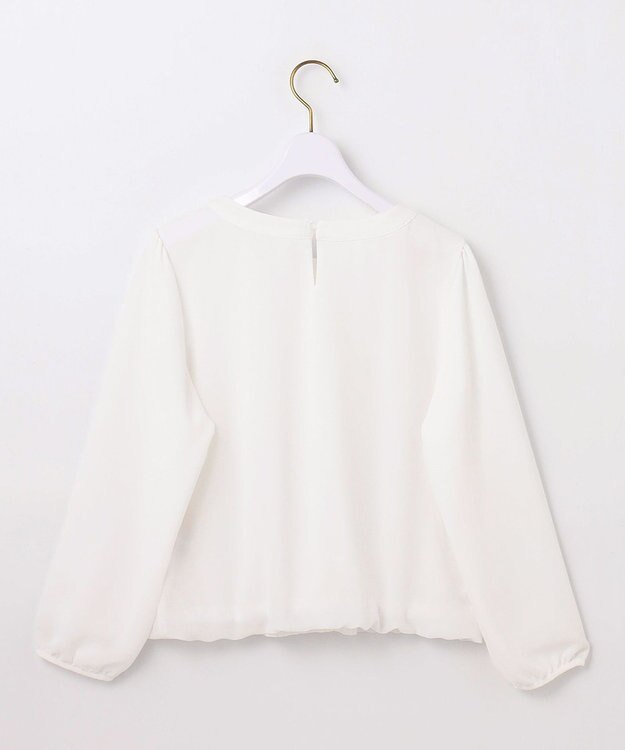 ANY SIS 【洗える】フロントプリーツシフォン ブラウス オフ