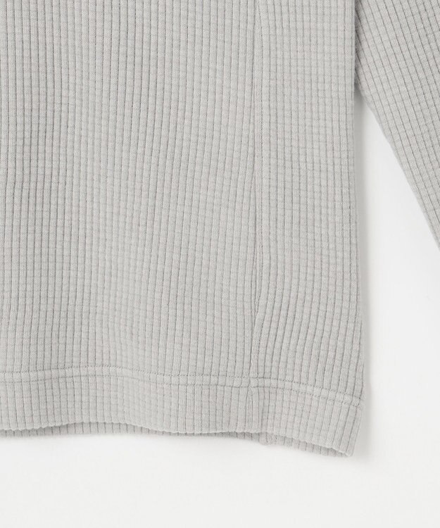 JOSEPH ABBOUD MOUNTAIN 【吸湿発熱/ソフト】ソフトウォームワッフル ハーフジップ カットソー ライトグレー系