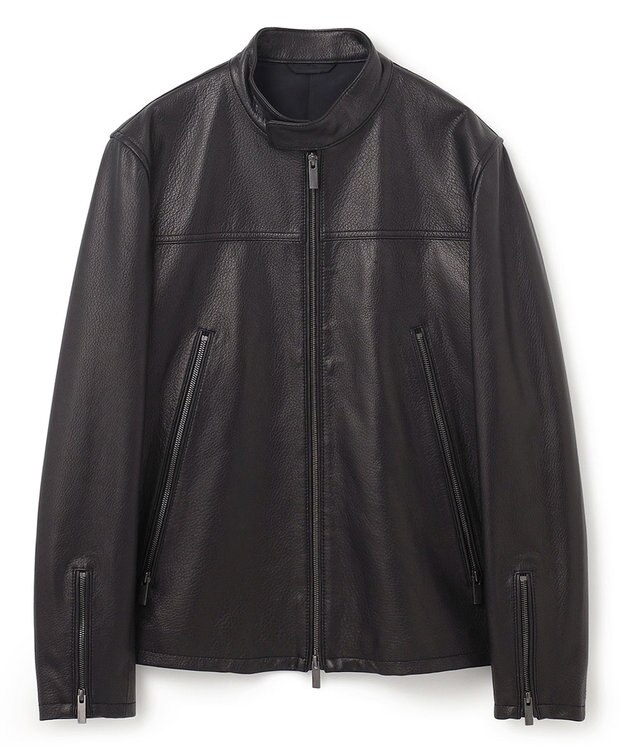 JOSEPH HOMME <WEB限定>ライトゴートシュリンクレザー　シングルライダース ブラック系