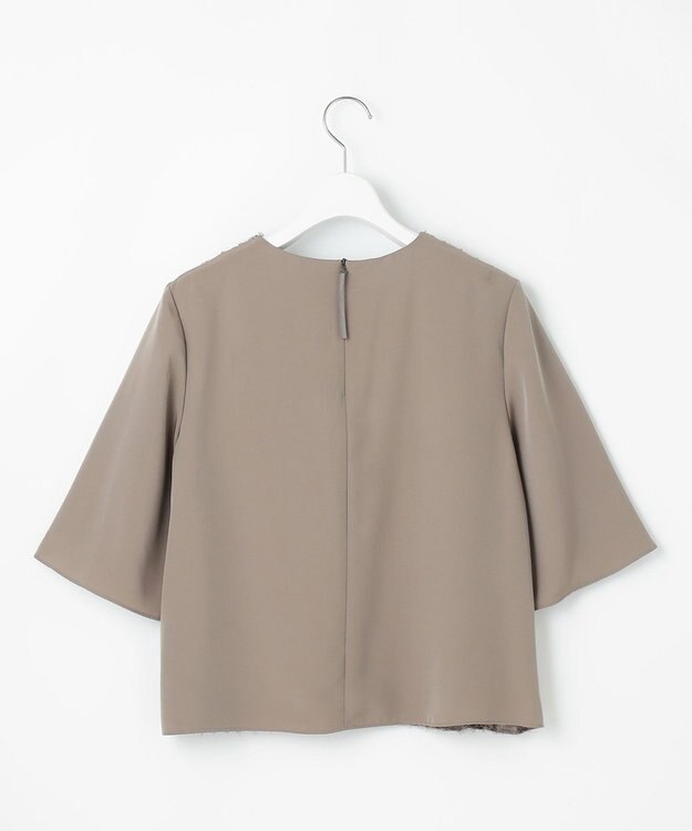 自由区 【セットアップ対応・洗える】フリンジジャガード ブラウス モカ