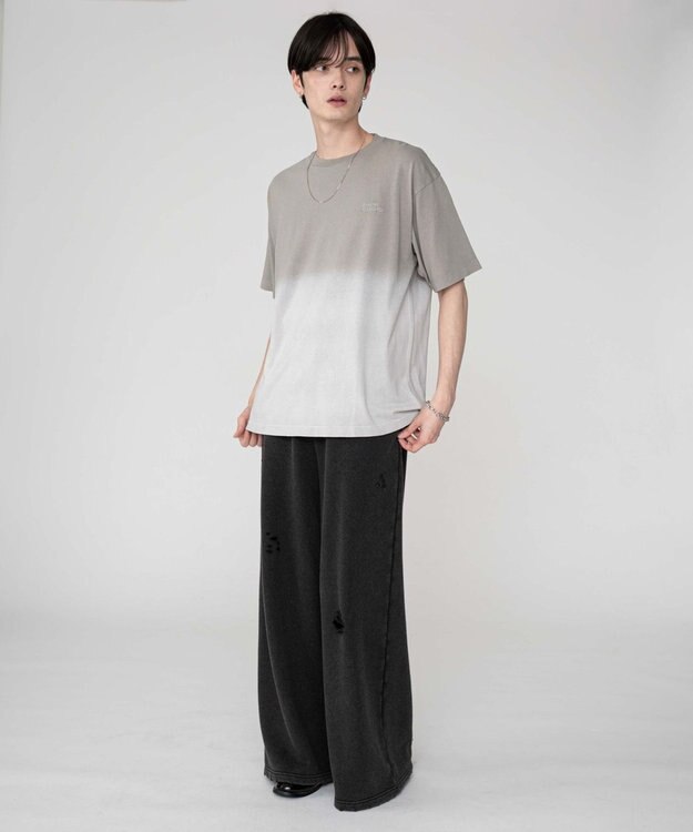 WEGO 【ユニセックス着用ITEM/MLサイズ展開】グラデーションワンポイントT（SS） グレーその他