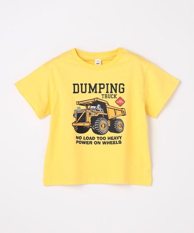 ANY KIDS 【洗濯機可能】はたらく車プリント 半袖Tシャツ イエロー