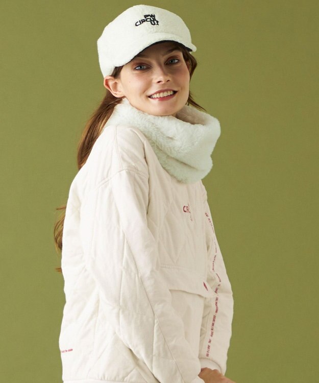 PW CIRCULUS 【手洗い可/裏起毛/2WAY】【UNISEX】リバーシブル ネックウォーマー ホワイト系