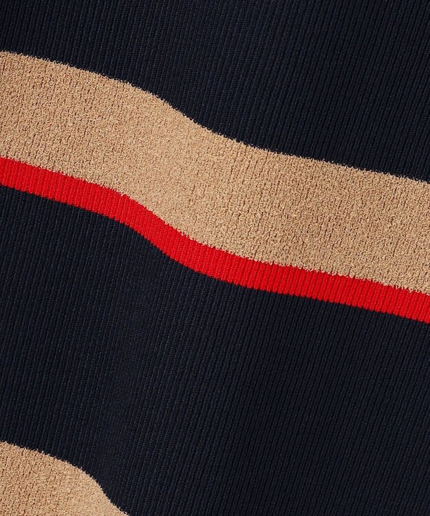 ICB 【洗える】 マルチボーダーワンピース ネイビー系