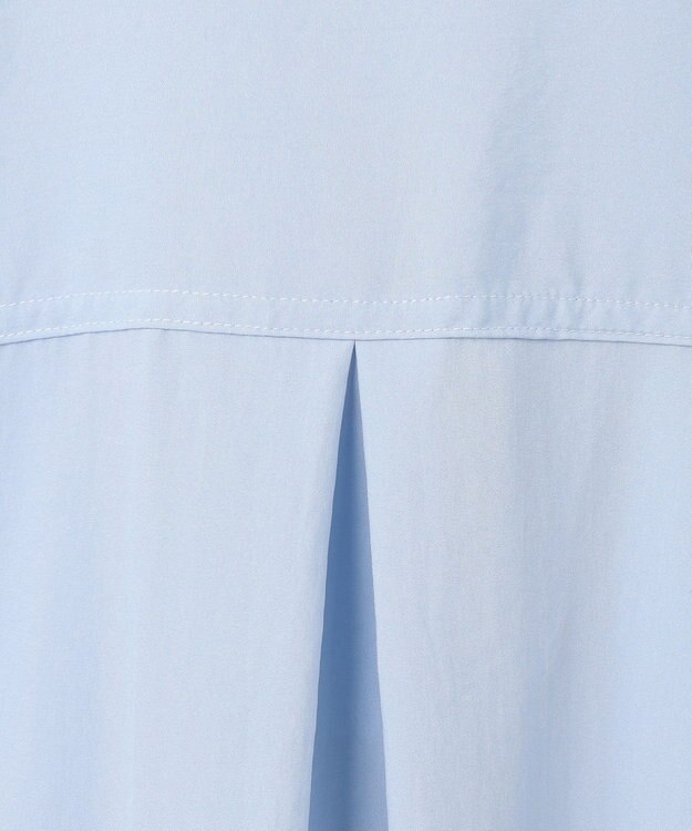 ANY 【新色追加】スキッパーネック袖タックブラウス ライトブルー