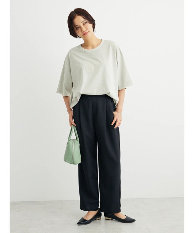 Green Parks ５分袖ピグメントロゴプルオーバー Beige