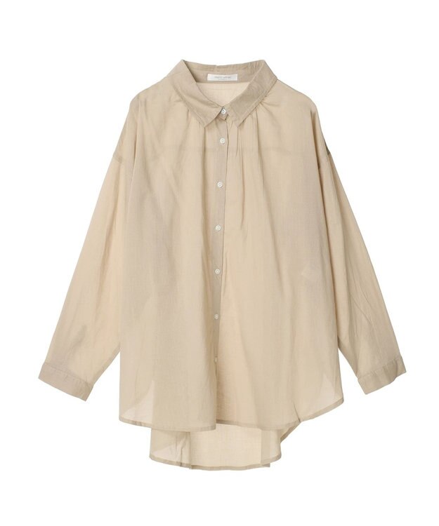 Green Parks インド綿 ボイルゆったりシャツ Light Beige