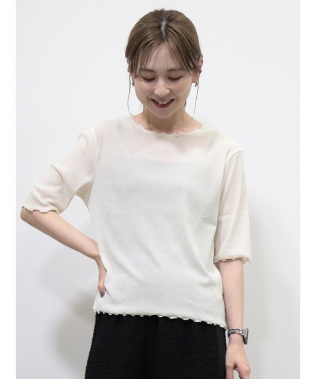 AMERICAN HOLIC シアーベロアＴシャツ Ivory
