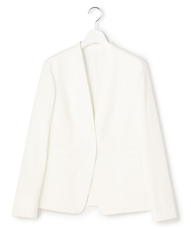 23区 【先行予約】アイアスマットストレッチ ノーカラージャケット ホワイト系