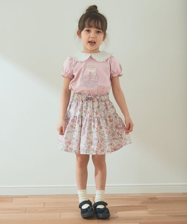 ANY KIDS 総柄スカパン ピンク系×花柄