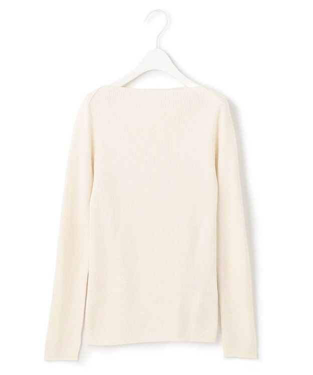 ICB 【洗える】エクストラファインメリノリブ ボートネックニット オフホワイト系