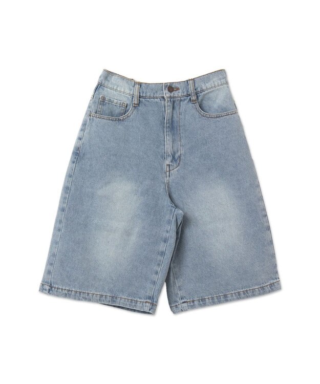 WEGO 【新色追加】ヴィンテージウォッシュデニムハーフパンツ デニム淡色