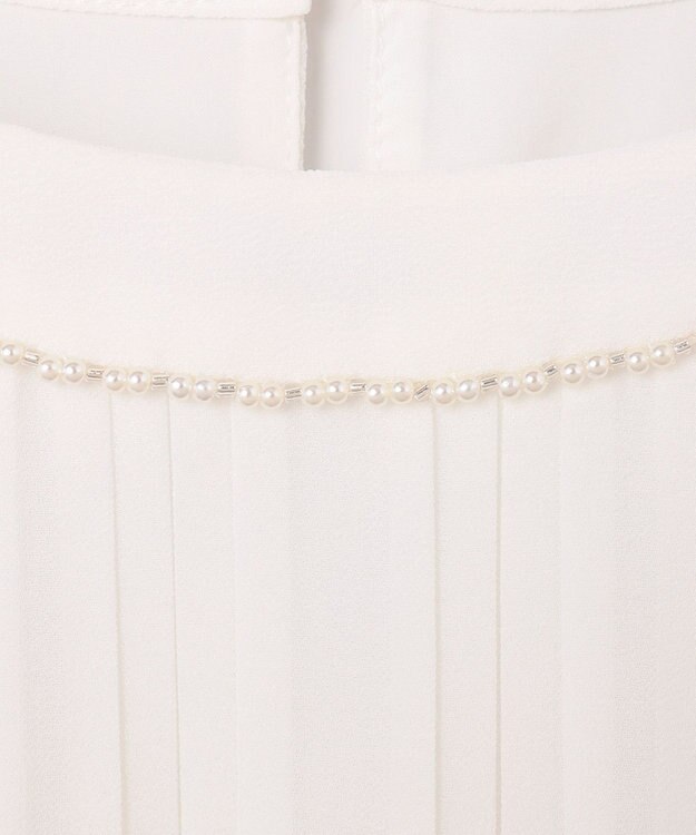 ANY SIS 【洗える】フロントプリーツシフォン ブラウス オフ