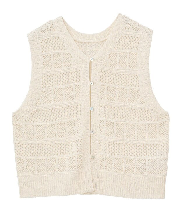 AMERICAN HOLIC 【前後2WAY】レース編みニットベスト Ivory