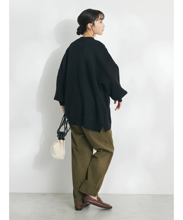 CRAFT STANDARD BOUTIQUE ＶネックＢＩＧシルエットカーディガン Black