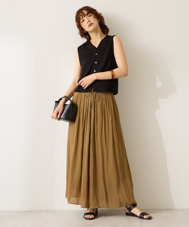 AMERICAN HOLIC 【前後2WAY】レース編みニットベスト Black