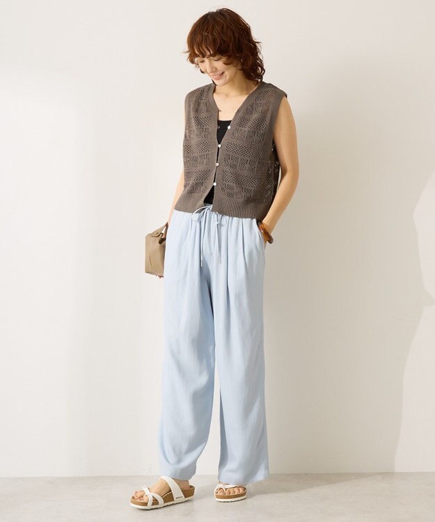 AMERICAN HOLIC 【前後2WAY】レース編みニットベスト Charcoal Gray