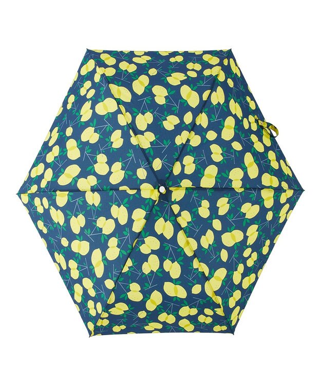 MOONBAT estaa 【耐風】折りたたみ傘 フレッシュレモン UV ネイビーブルー