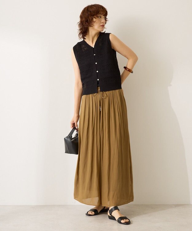 AMERICAN HOLIC 【前後2WAY】レース編みニットベスト Black