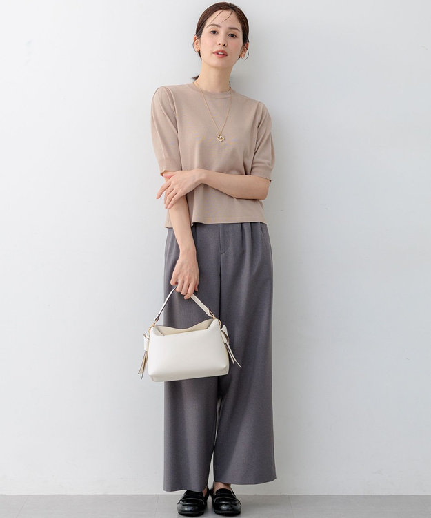 組曲 ブロードノット2WAYソフトショルダー バッグ アイボリー系